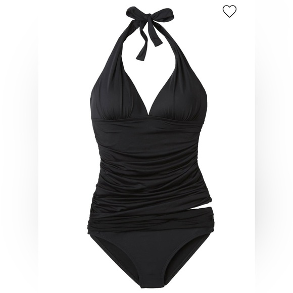 LA BLANCA | ✨NEW✨ Island Goddess Tankini Top and Banded Bottoms in Black - Picture 5 of 5